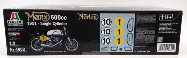 Italeri 1/9 Scale Motorbike Kit 4602 - 1951 Norton Manx 500cc W.Champion G.Duke 3