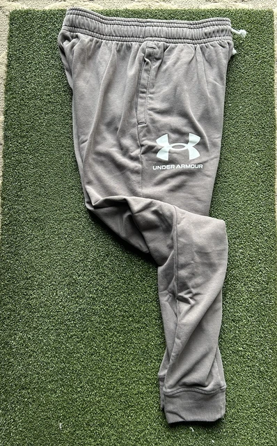 Under Armour Men's Rival Terry Joggers - Grey Clay Brand New Large