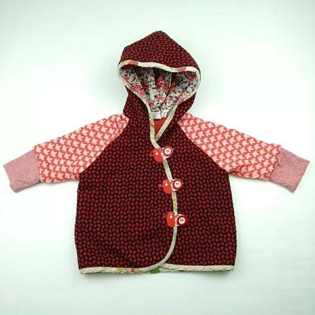 Oishi-M Baby Jacket Coat  Size 6-9 Months Red Pink Floral