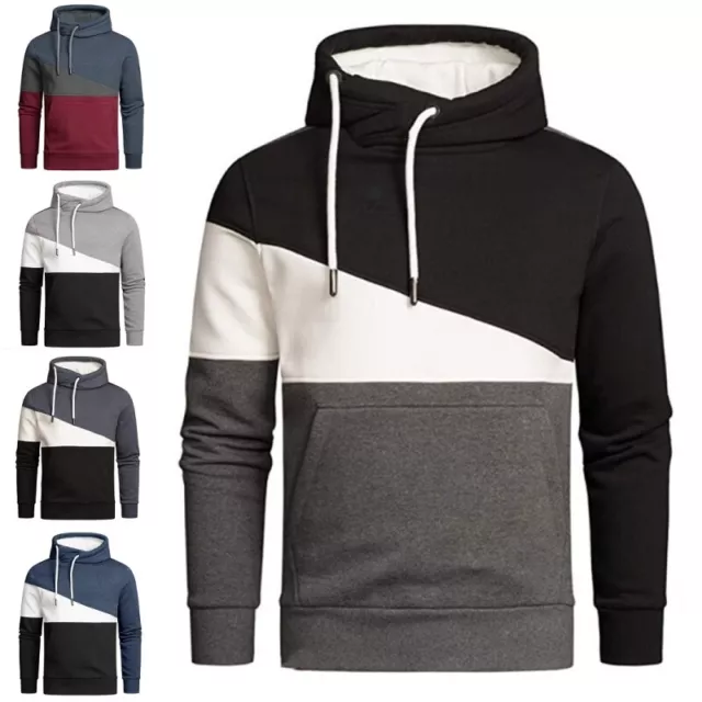 Men Hooded Sweatshirt Casual Pullover Winter Thicken Plush Long Sleeve Hoodies