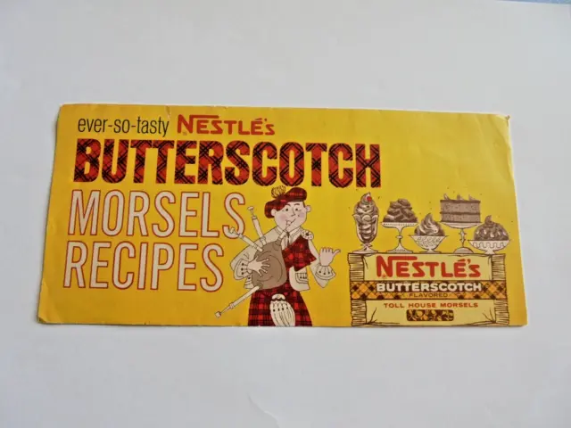 Cool Vintage Nestle's Butterscotch Morsels Chips Recipe Advertising Brochure