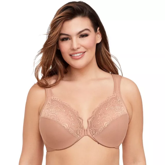 Glamorise Womens Full Figure Plus Size Wonderwire Front Close Stretch Lace  Bra #9245 : : Clothing, Shoes & Accessories