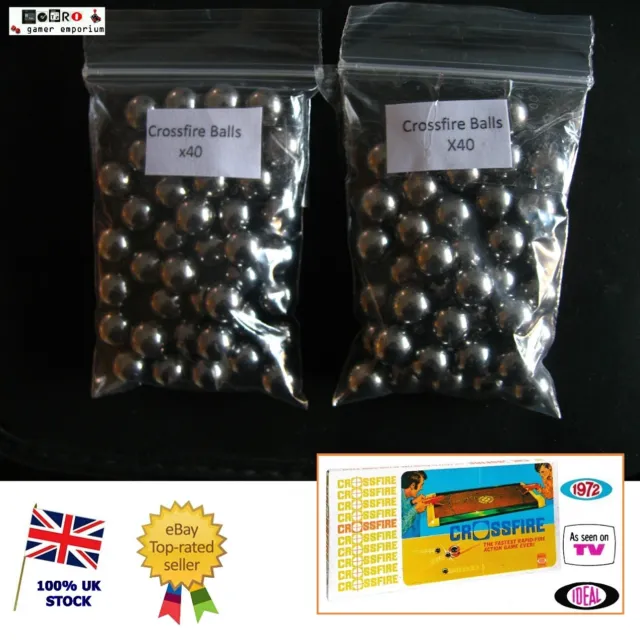 REPLACEMENT 80 x CROSSFIRE GAME Spare STEEL BALL BEARINGS Ideal MB GAMES BALLS