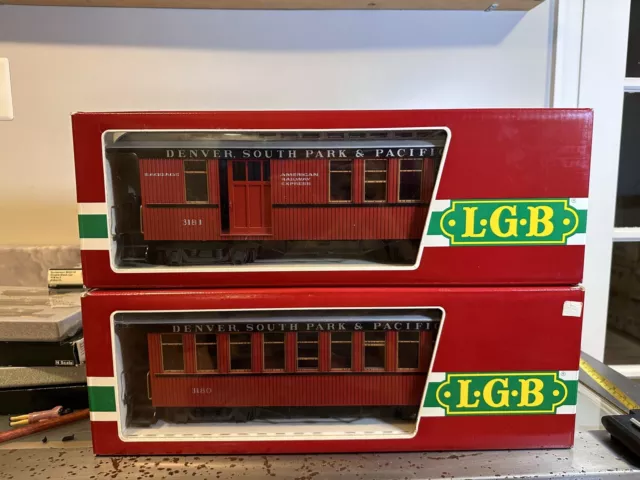 LGB 3080 - 3081 G Scale Denver & Rio Grande Western Passenger And Baggage Car