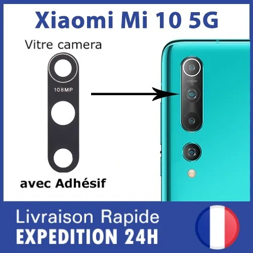 Pour Xiaomi Mi 10 5G vitre lentille camera arrière appareil photo lens Mi10