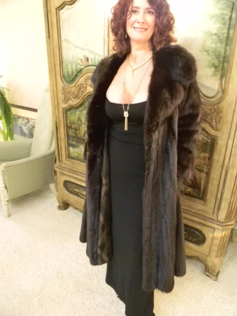 Black Mink Fur Coat w/Sable Fur Collar Flier Label