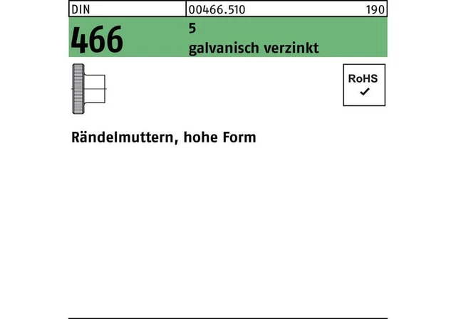 Écrou moleté haut DIN 466 hohe Form