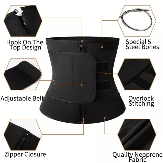 Waist Trainer Sauna Sweat Belt Tummy Girdle Gym Body Slimming Body Shaper Corset 3