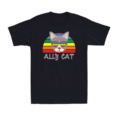 LGBT Ally Cat Shirt - Funny LGBTQ T-Shirt Gift Idea - Ally Pride Men's T-Shirt