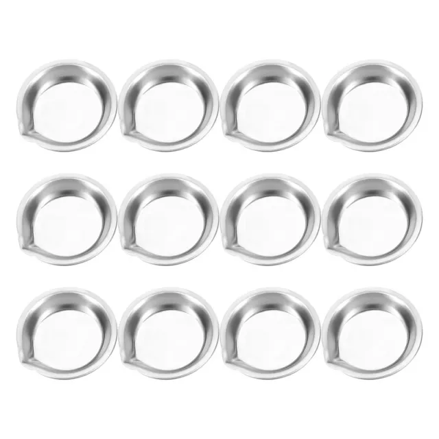 12Pcs Makeup Palette Stainless Steel Small Round Paint Tray Artist2174