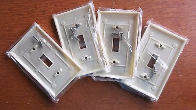 Four Vintage Bakelite Single Toggle Switch Plates  - Plain  #45 3