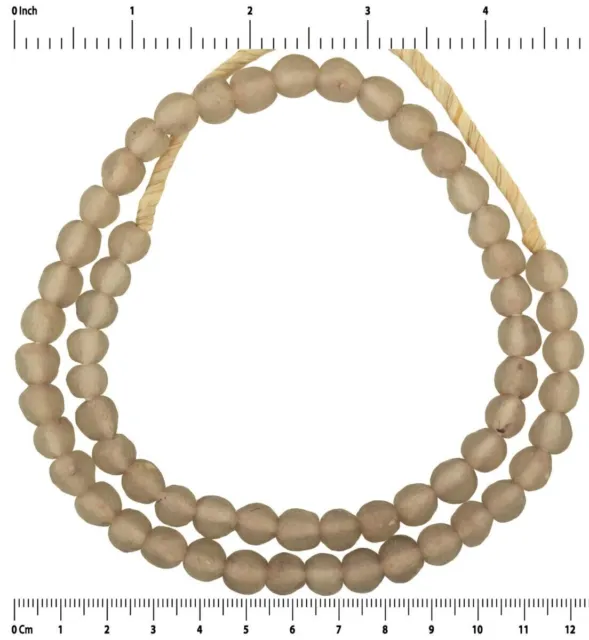 Handmade beads recycled glass powder Krobo African translucent authentic jewelry