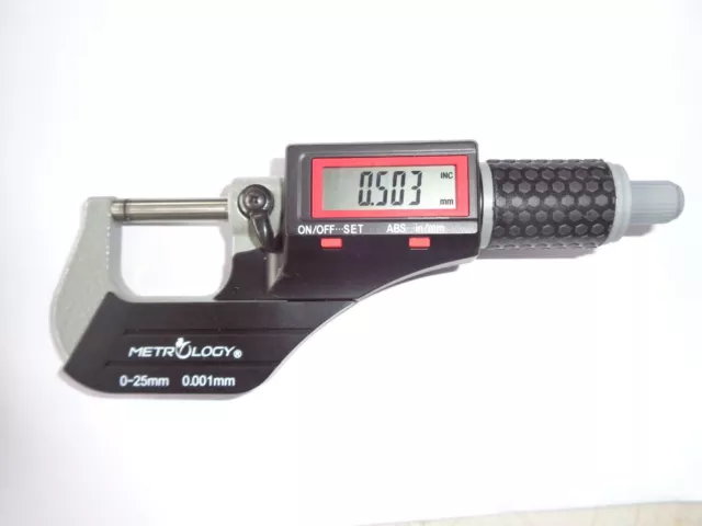 Micrometer Digital outside  0-25mm/0.001mm / 0-1"/.00005" inc calibration cert