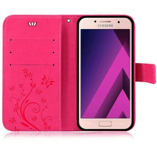 Étui Portable pour Samsung Coque Téléphone Fleurs Rabattable Portefeuille Housse 7