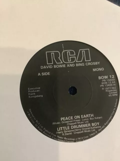 David Bowie /Bing Crosby - Peace on earth drummer boy   Used 7" Single record