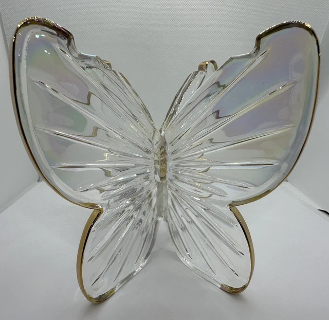 BATH & BODY Works Iridescent Glass Butterfly 3 Wick Pedestal Candle