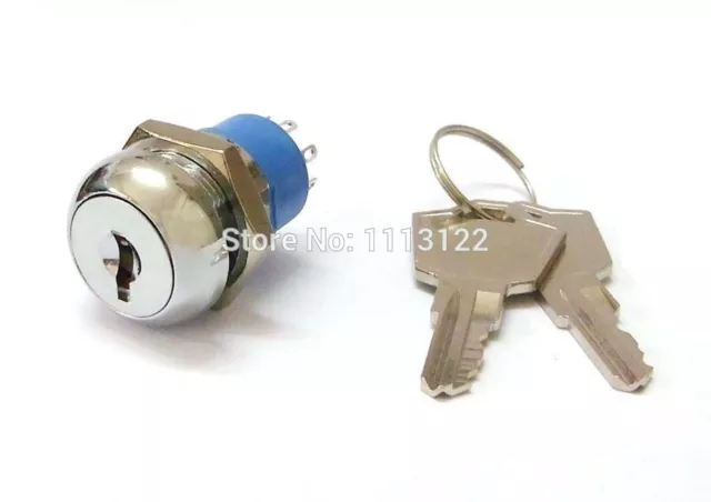 3 Positions Switch Lock 19MM Electronic Lock Key Switch lock with 8 Terminals