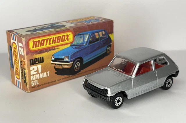 Matchbox Lesney N°21 – Renault 5 TL Française, Boîte D'origine, Miniature Ancienne
