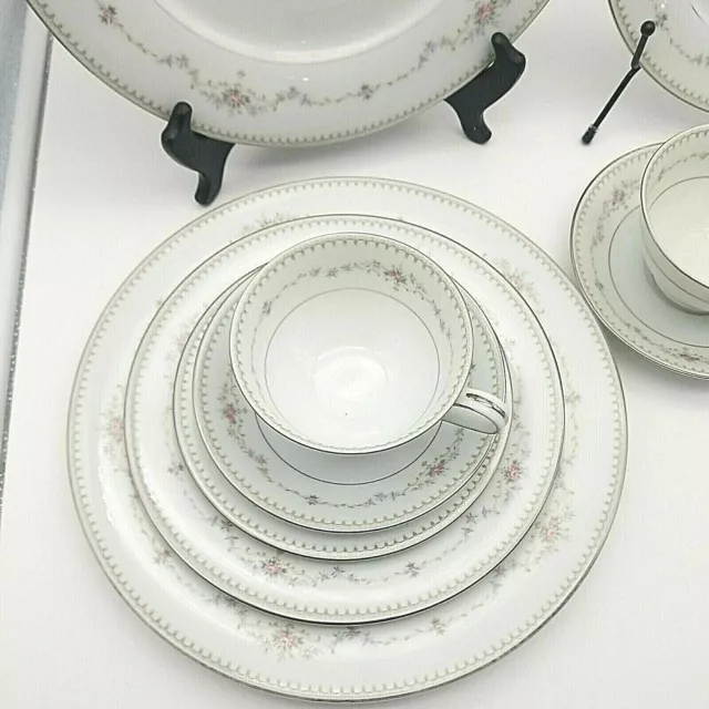 Noritake Fairmont 6102 Platinum Trim, Two  5-Piece Place Settings 2