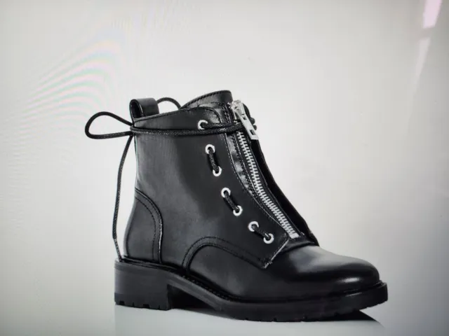 Retail $595 Rag & Bone Cannon Leather Boots In Black Size: 39.5 (US 9.5)
