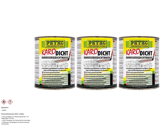 3x Petec Karo-Dicht Karosseriedichtmasse 1000ml Dose