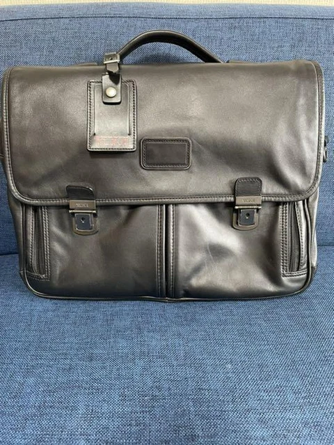 tumi #284 Nappa Leather Slim Flap Briefs Business Bag