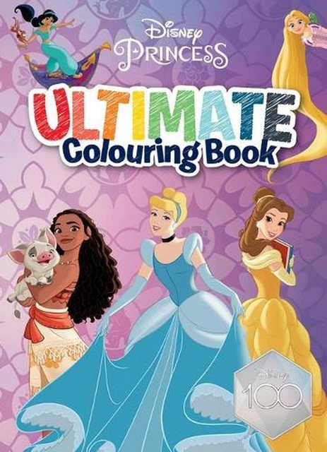 DISNEY PRINCESS: ULTIMATE Colouring Book (Disney 100) Paperback Book ...