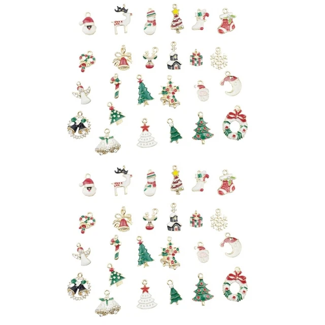 50 Pcs Weihnachtskette Weihnachts-Emaille-Charme Legierung Kind