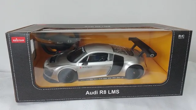 Rastar 1:14 R/C Audi R8 LMS Silver - 'Audi Sport' BNIB. Unopened