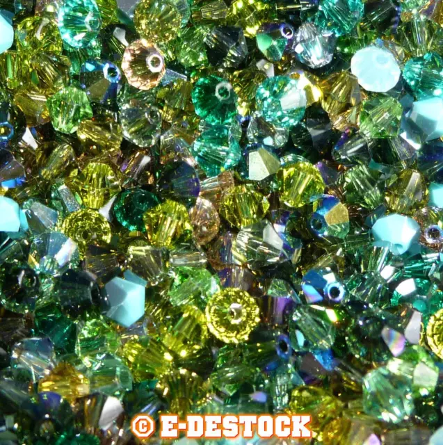 lot de 50 Perles Toupies 4mm Cristal Swarovski - MIX MULTICOLORE FORESTIER