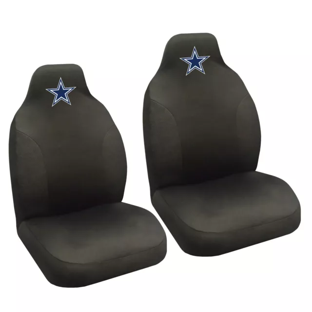 NFL Dallas Cowboys Car Truck Suv Black Front Bucket Seat Covers Set