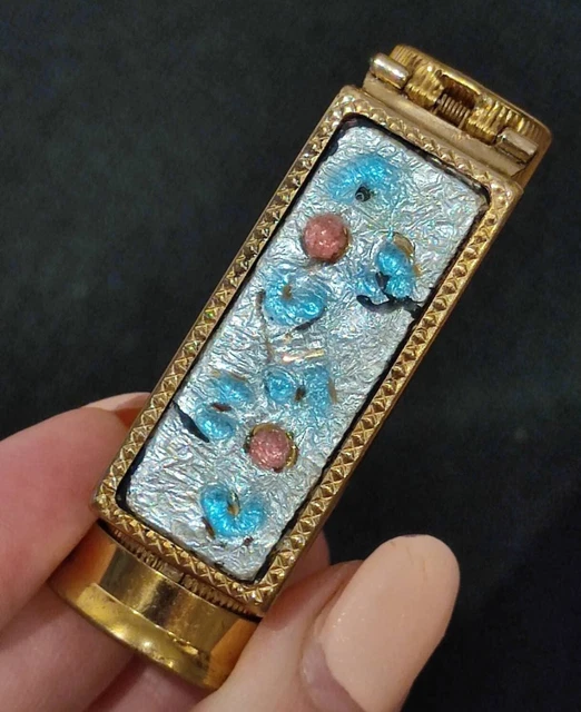 Étui à Rouge à Lèvres Vintage Mirlip Paris - Avec Miroir Et Médaillon Décoré - Occasion