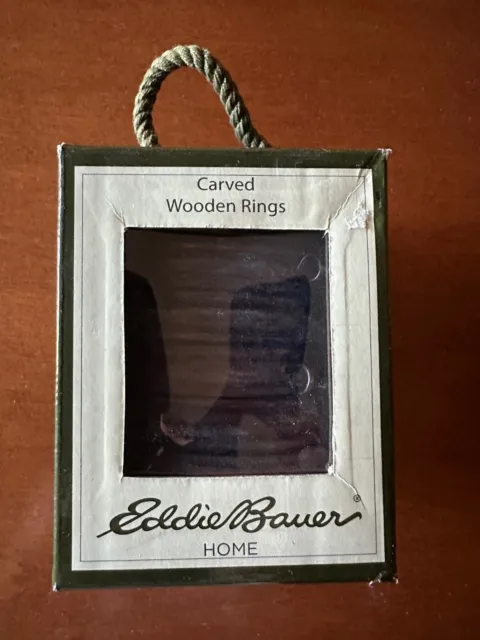 Eddie Bauer Home - Carved Wooden Curtain Rings - 5 boxes 6 Rings & Clips Per Box