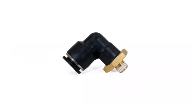 1/8" Male BSPT to 1/2" Push to Connect Elbow Fitting - Accepts 1/2" Air Line