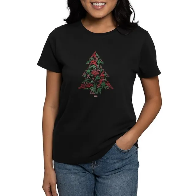 CafePress Iron Man Christmas Tree T Shirt Women's Cotton T-Shirt (1170578086)