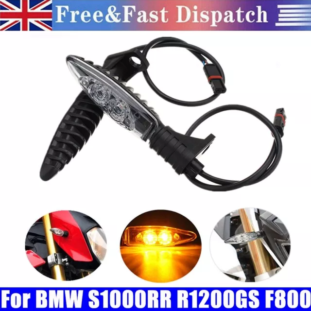 2x Motorcycle Front Led Turn Signal Indicator Light For BMW S1000RR R1200GS F800
