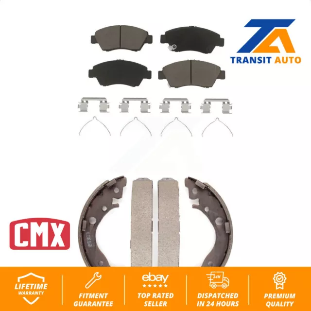 Front Rear Ceramic Brake Pads And Drum Shoes Kit For Honda Fit Civic