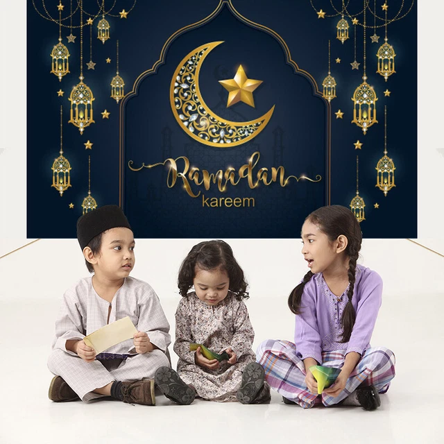 AhfuLife Decorazioni Eid Mubarak: Set Striscioni Ramadan Con Luna E Stella + 16 Palloncini - 2