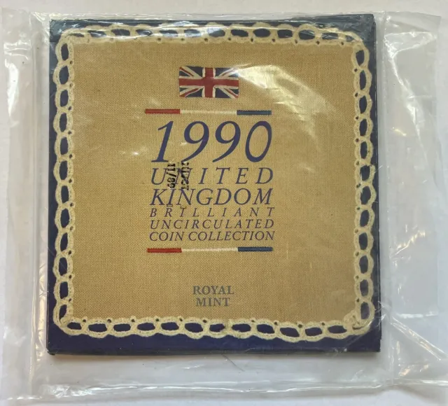 1990 United Kingdom Brilliant Uncirculated 8 Coin Sealed Mint Set in BOX