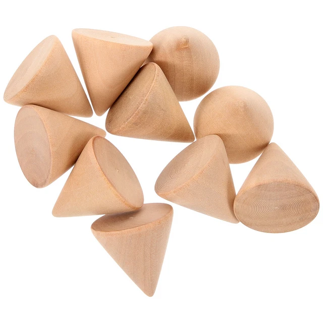 Lot De 10 Porte-Bagues Cône En Bois Naturel - Présentoirs Bijoux Taille 5
