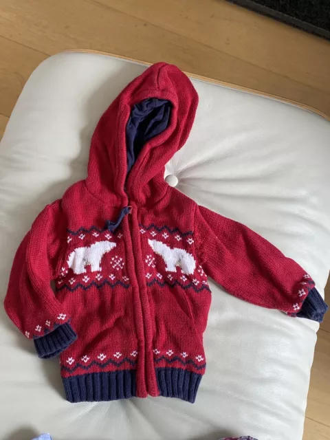 Baby GAP Zipped Cardigan Age 6/12 Months Red