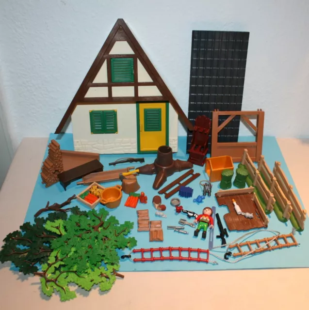 Playmobil viele Ersatzteile 4207 Forsthaus Kind Front Plattform Baum Zäune Holz