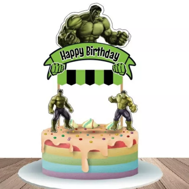 Incredible Hulk Birthday Cake Topper Decoration SELF-ASSEMBLY