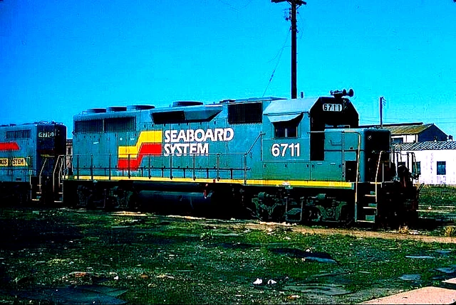 Original Kodachrome Slide Seaboard System Gp-40 #6711 Portsmouth, Va March 1986