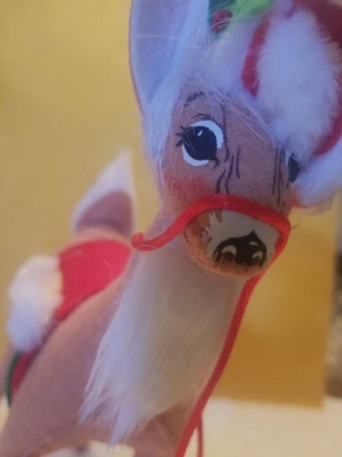 Annalee 2007 Peppermint Candycane Reindeer Christmas Doll