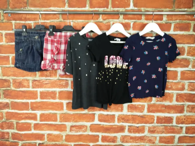 Girls Bundle Age 5-6 Years Next H&M Etc Denim Shorts T-Shirt Short Sleeve 116Cm