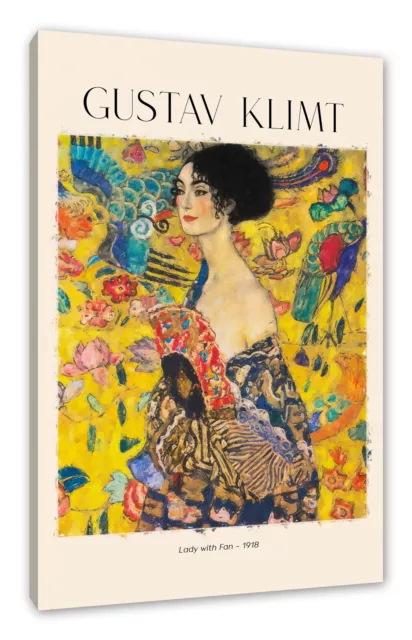 Art Portrait  - Gustav Klimt - Dame mit Fächer als Leinwandbild | Wandbild