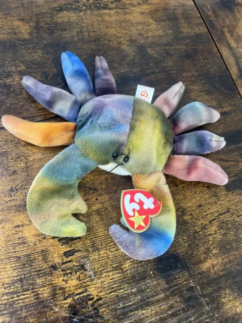 1996 Claude the Crab Ty Beanie Baby Rare Tie Dye Retired