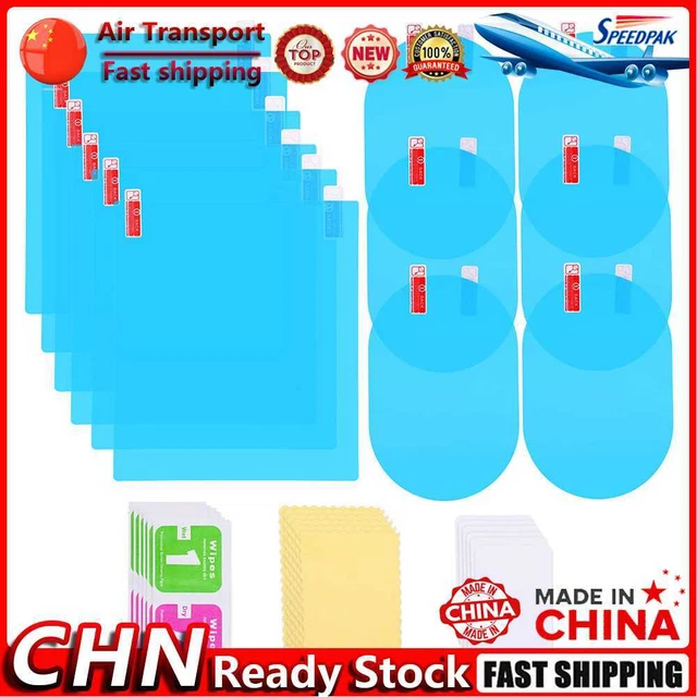 12pcs Anti Fog Anti-glare Car Sticker Waterproof Rearview Mirror Window Film Kit