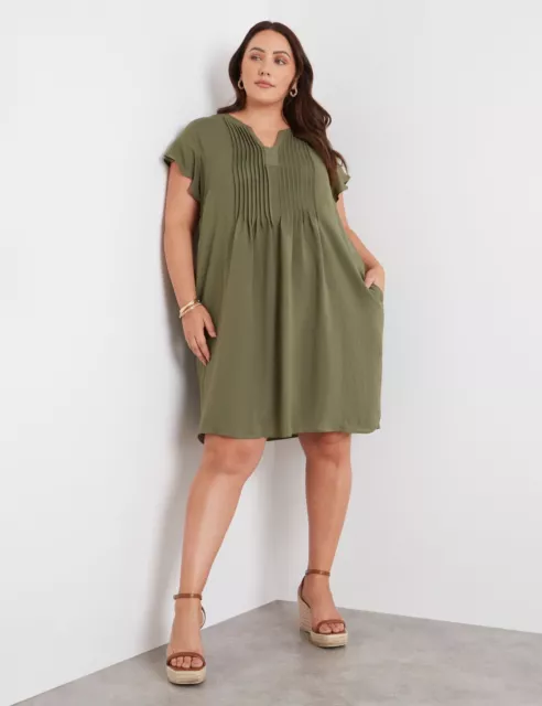 Plus Size - Womens Midi Dress - Green - Summer Casual A Line Dresses | BeMe
